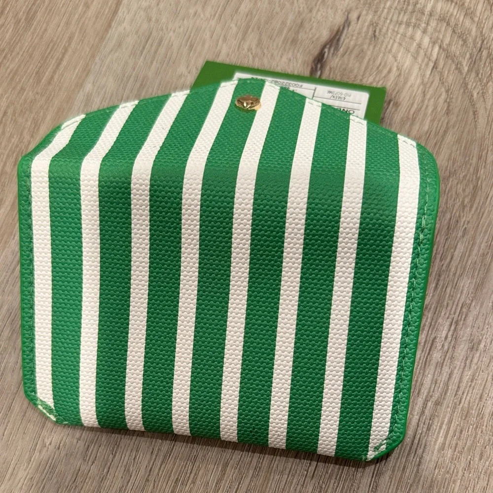 NWT Kate Spade x Target Striped Green and White Card Pouch Wallet - Picture 4 of 4